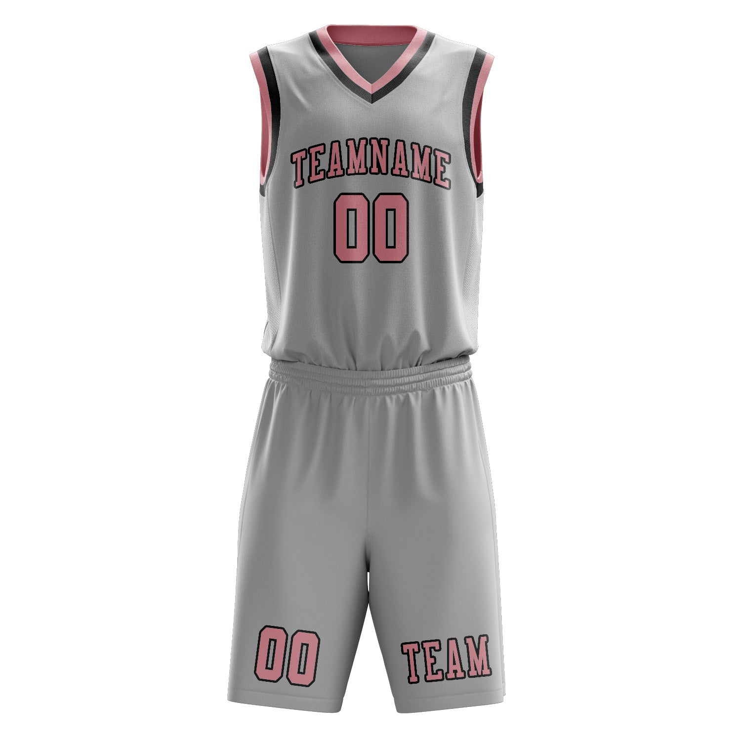 Custom Gray Light Pink Basketball Set