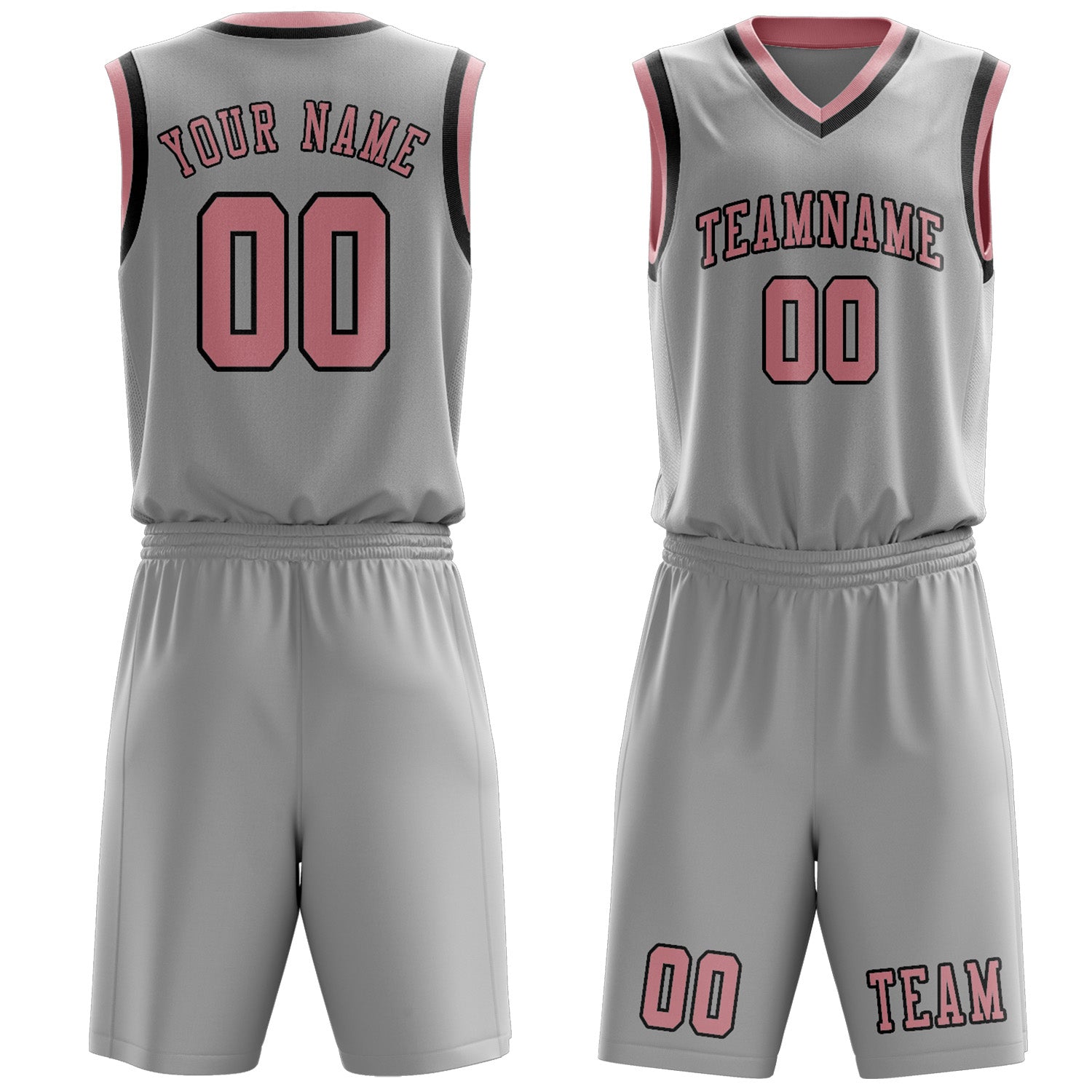 Custom Gray Light Pink Basketball Set