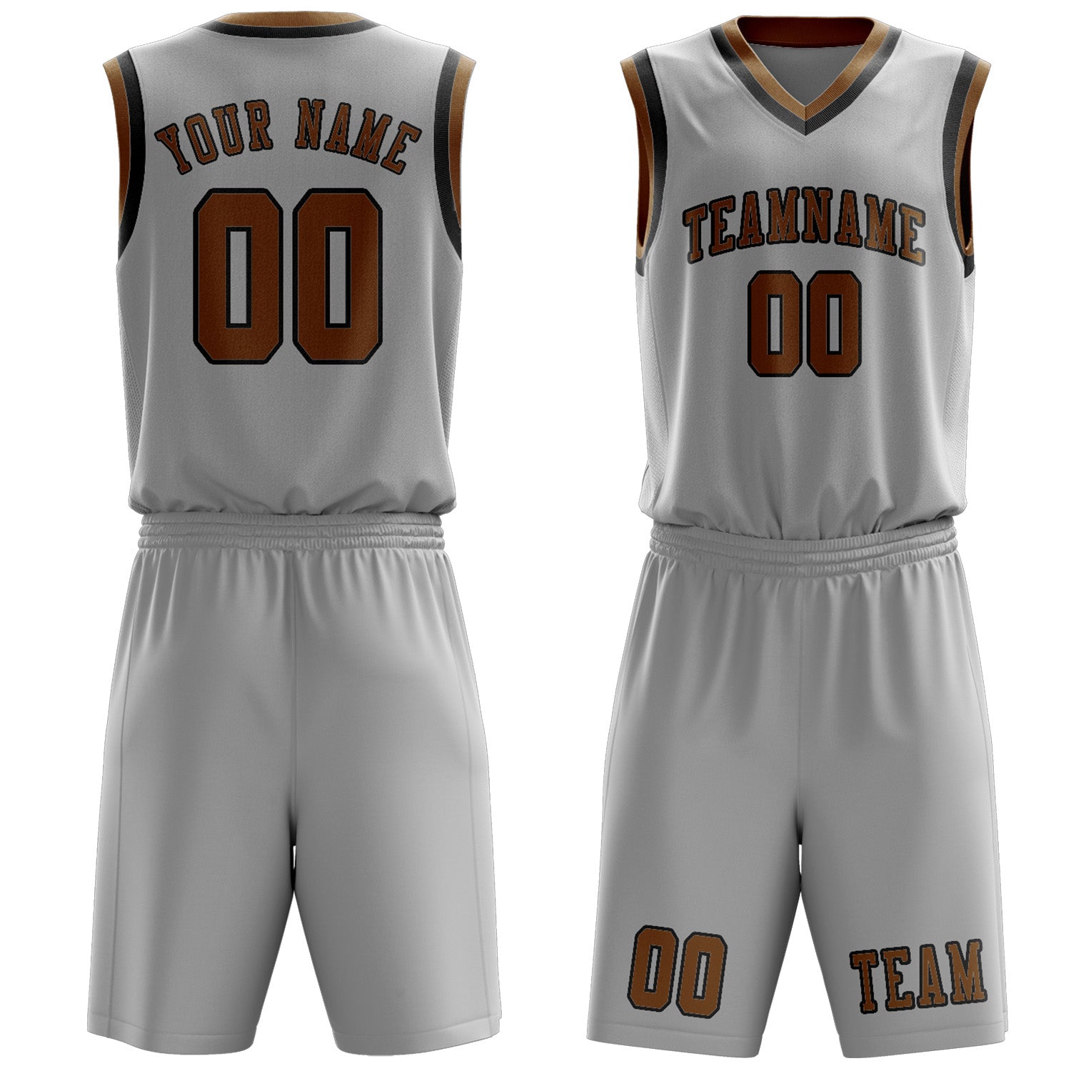 Custom Gray Khaki Basketball Set