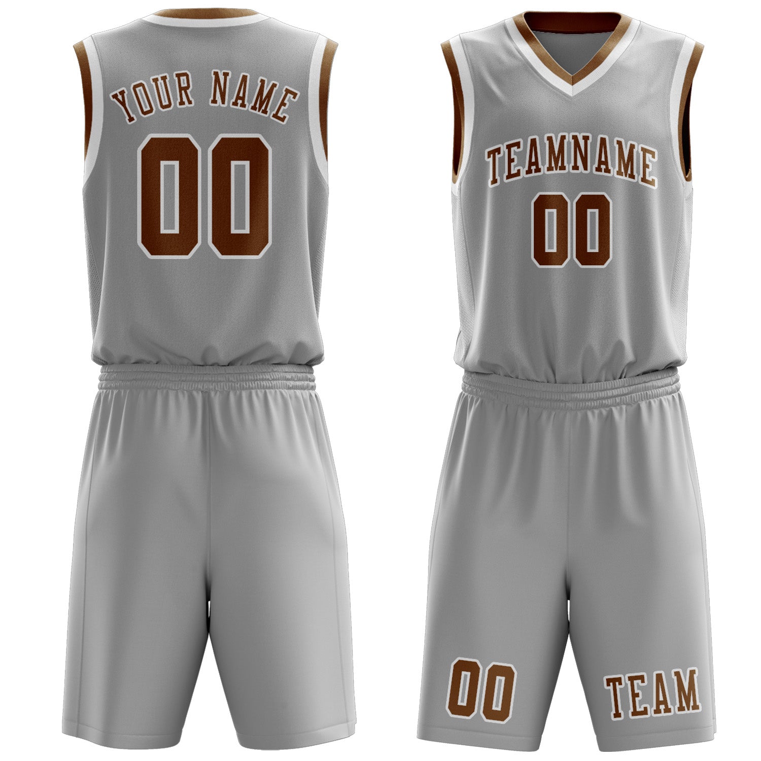 Custom Gray Khaki Basketball Set