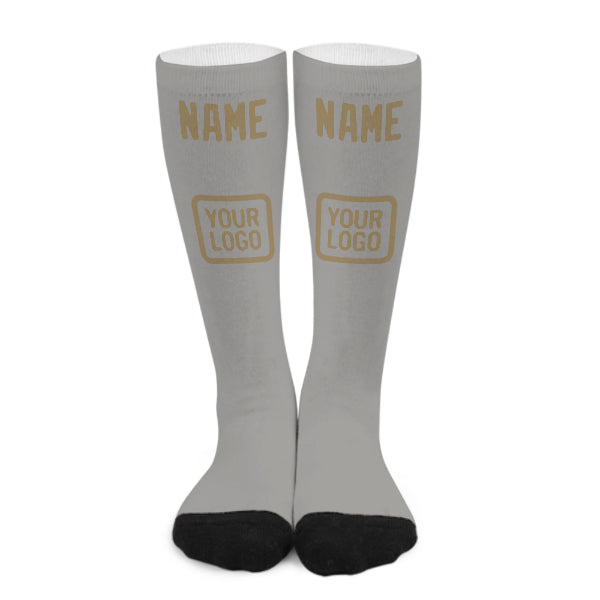 Custom Gray Light Khaki Knee-High Sock