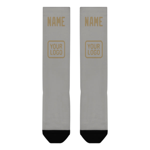 Custom Gray Light Khaki Knee-High Sock