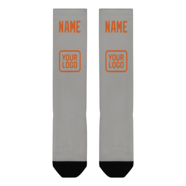 Custom Gray Orange Knee-High Sock