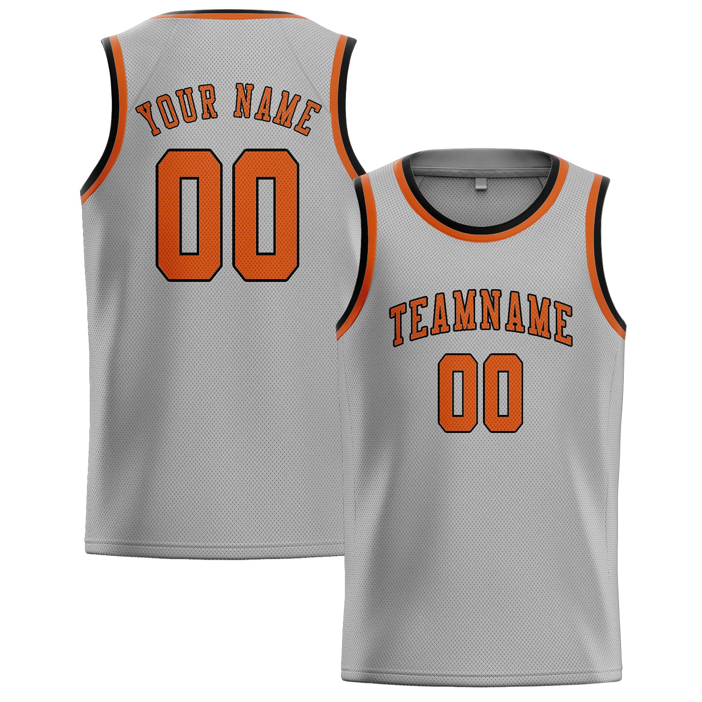Custom Gray Orange Basketball Jersey