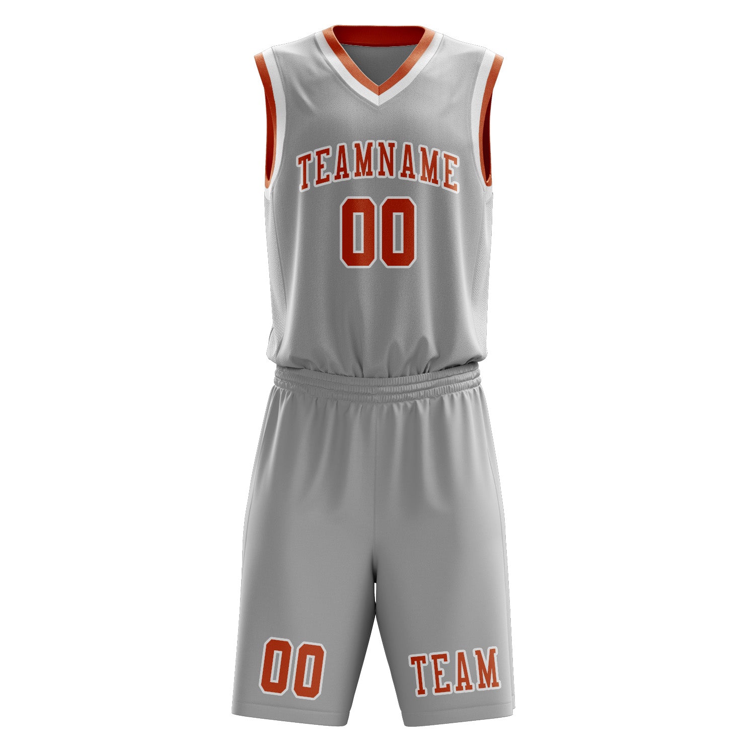 Custom Gray Orange Basketball Set