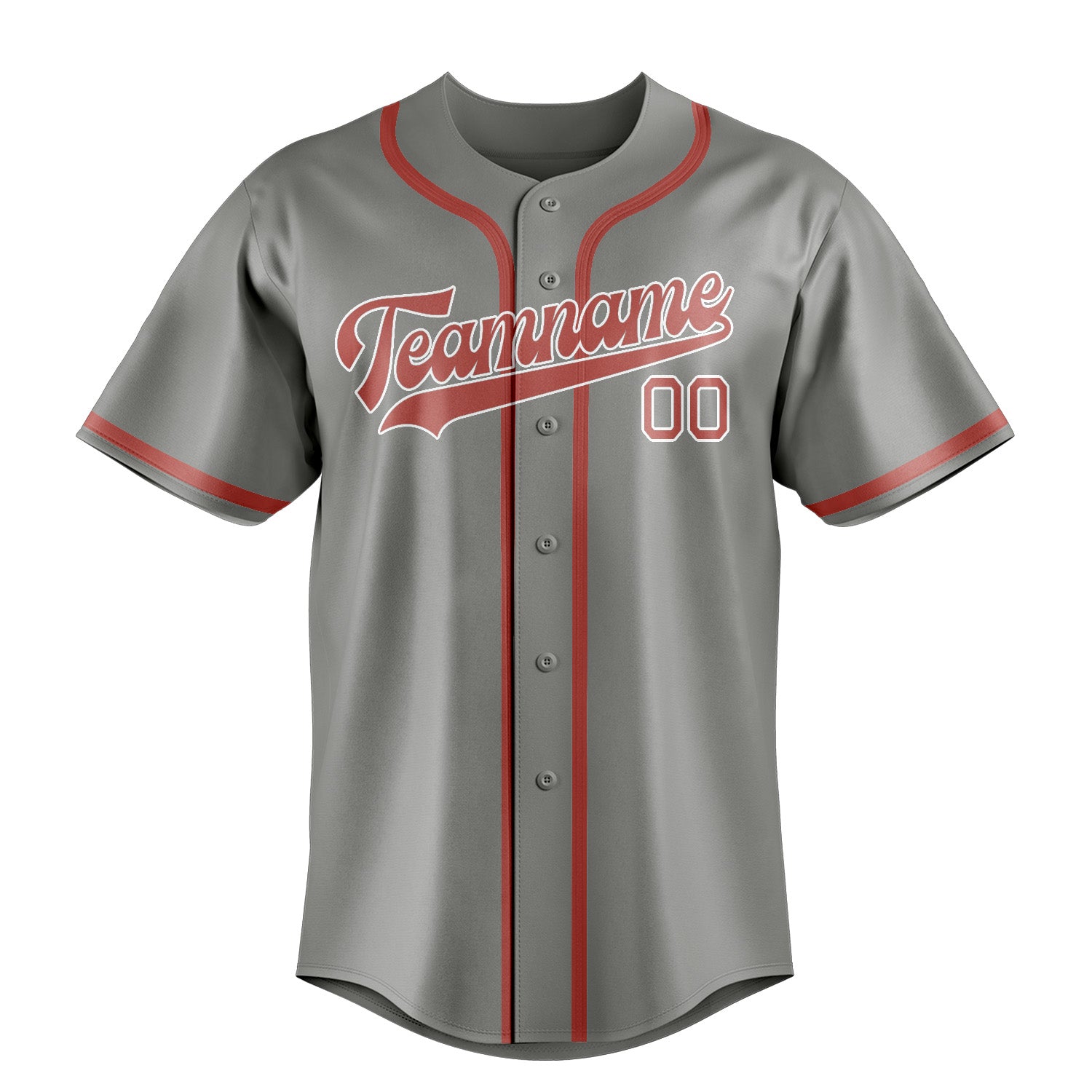 Custom Gray Copper Rose Baseball Jersey