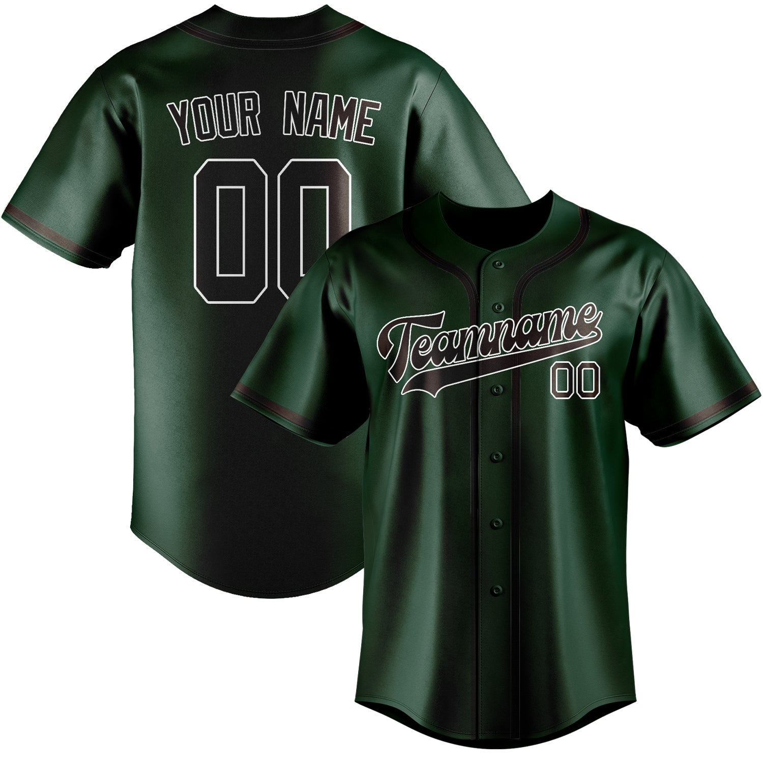 Custom Green Brown Baseball Jersey