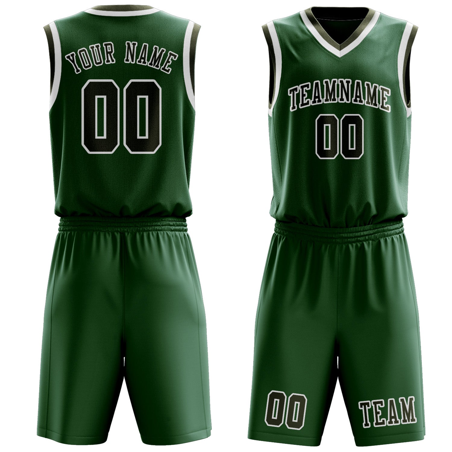 Custom Green Olive Basketball Set