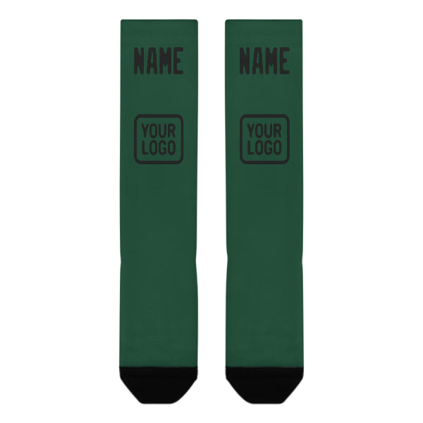 Custom Green Black Knee-High Sock