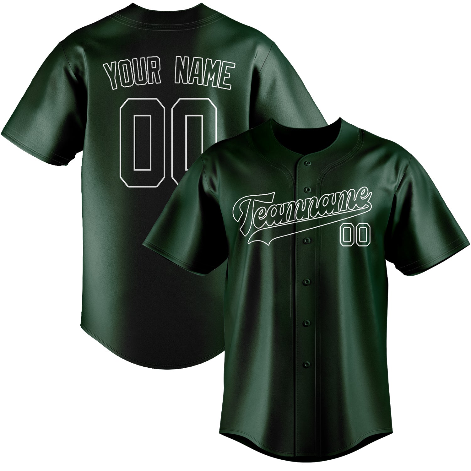 Custom Green White Baseball Jersey