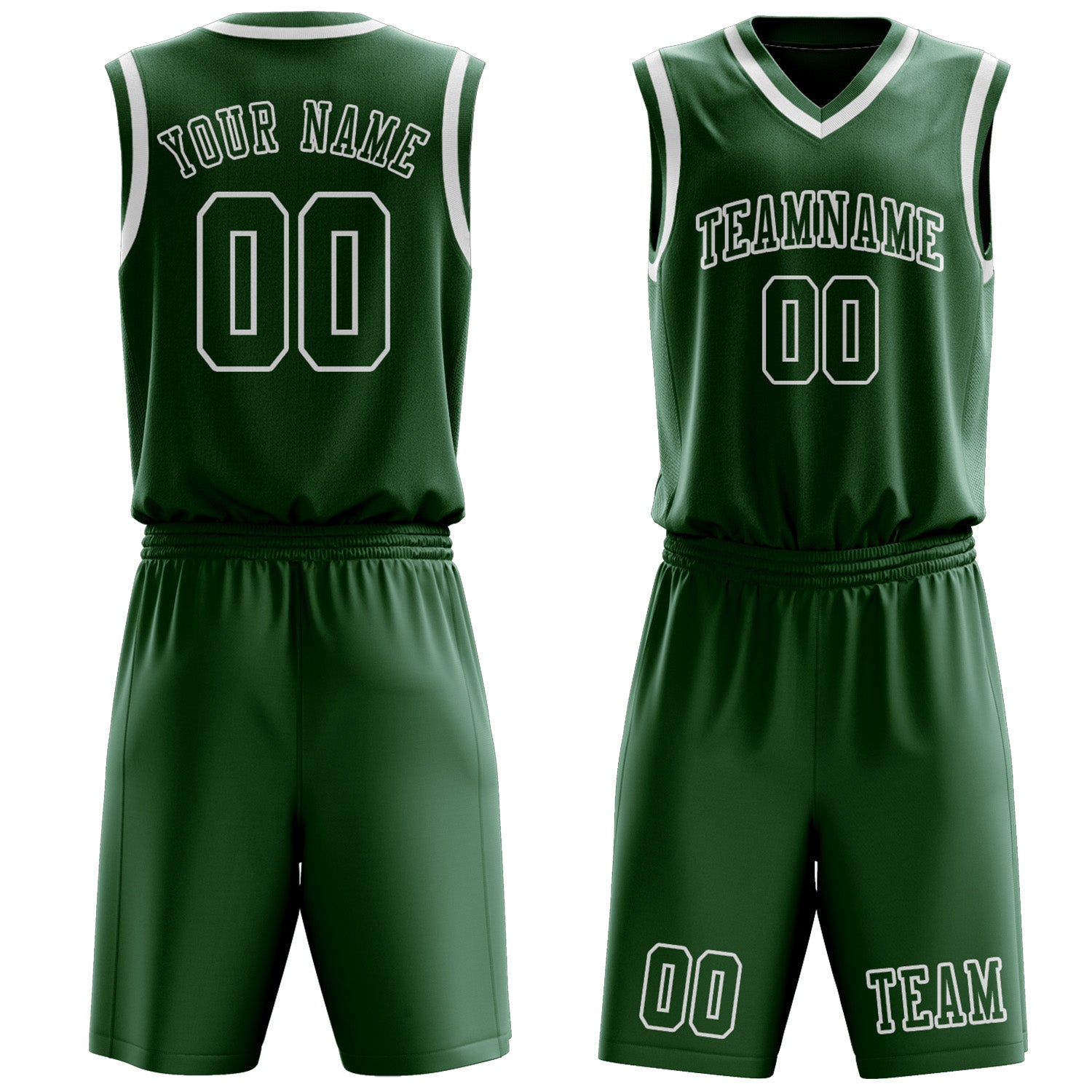 Custom Green Green Basketball Set