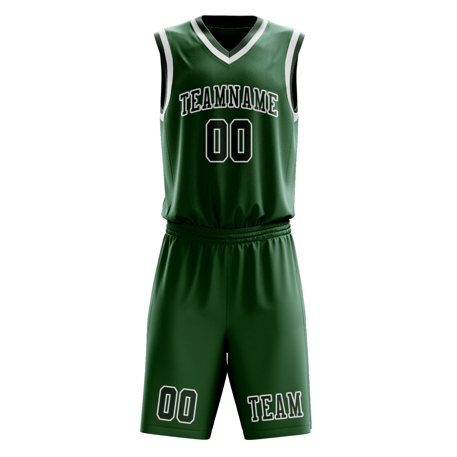 Custom Green Dark Green Basketball Set