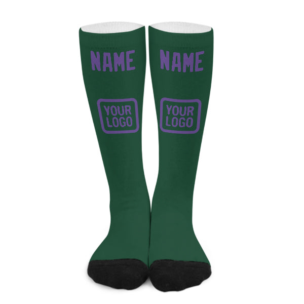 Custom Green Light Purple Knee-High Sock