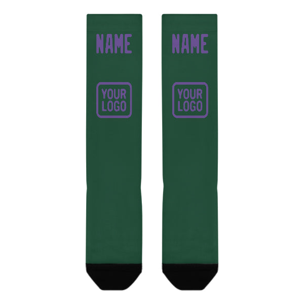 Custom Green Light Purple Knee-High Sock