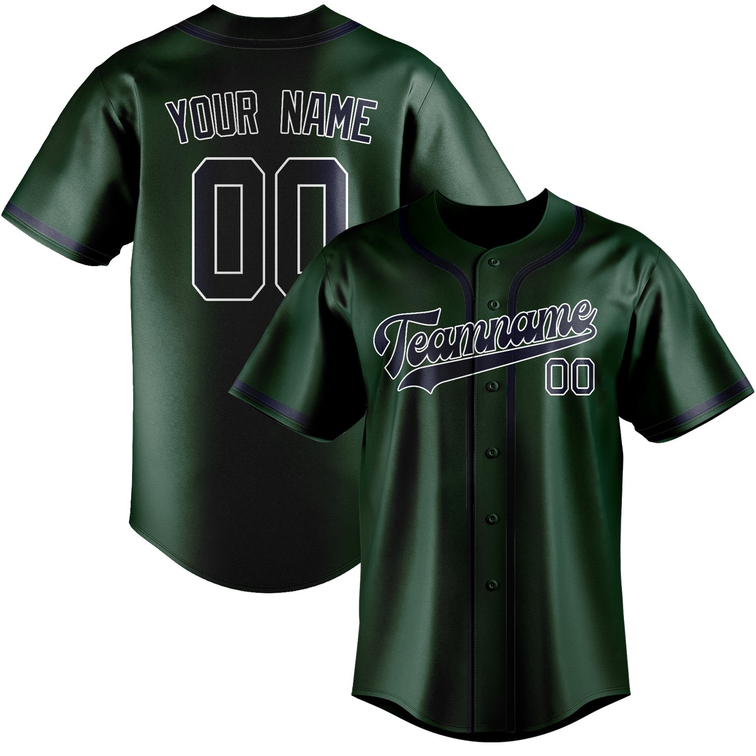 Custom Green Navy Baseball Jersey