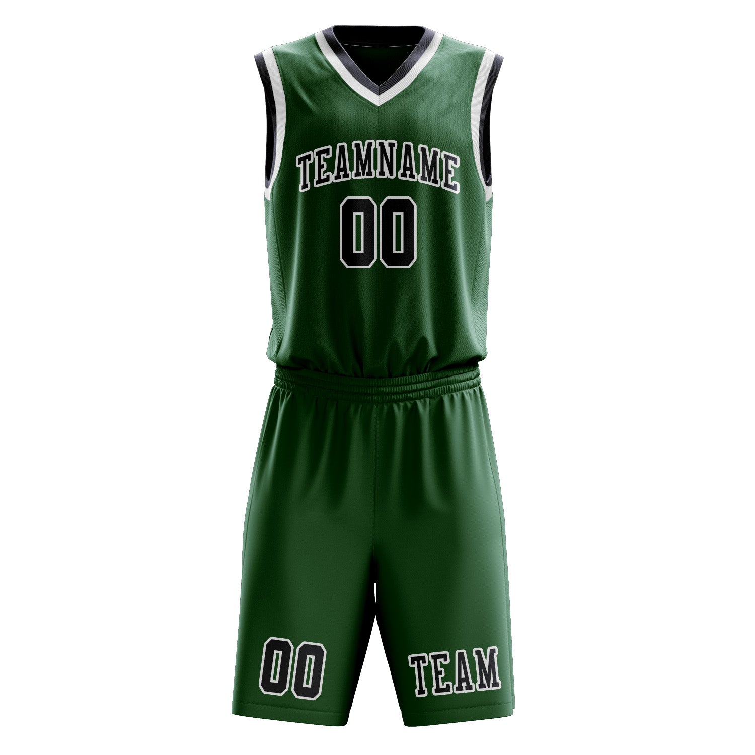 Custom Green Navy Basketball Set