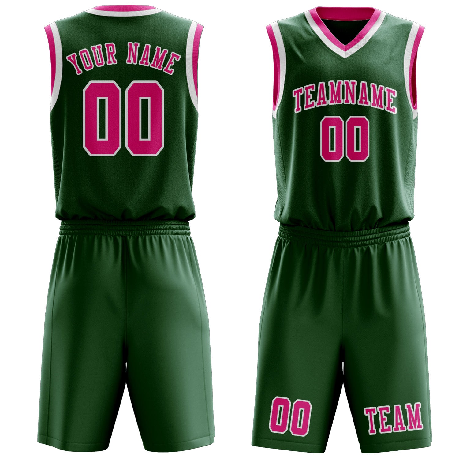 Custom Green Pink Basketball Set