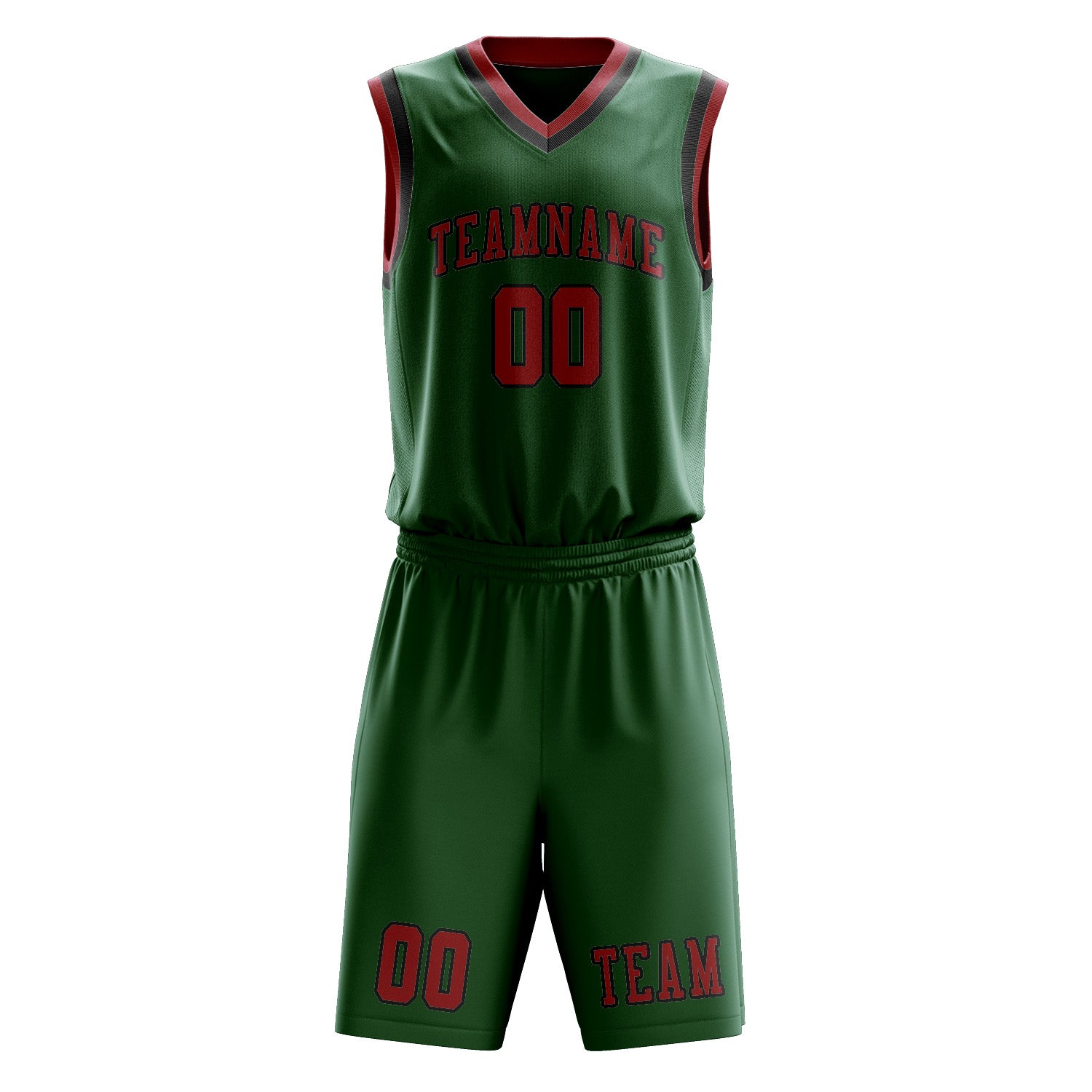 Custom Green Red Basketball Set