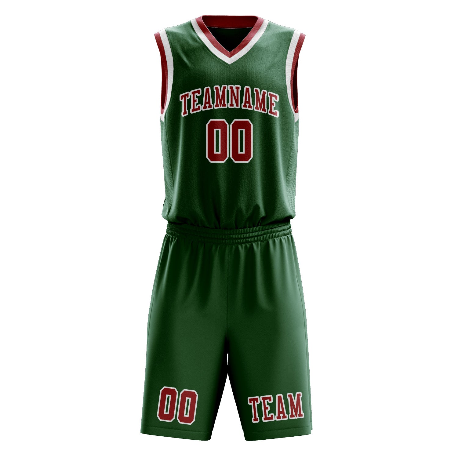 Custom Green Red Basketball Set