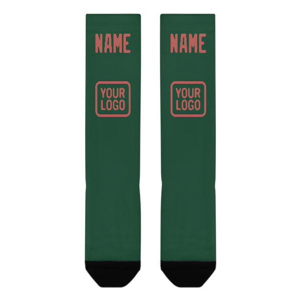 Custom Green Copper Rose Knee-High Sock