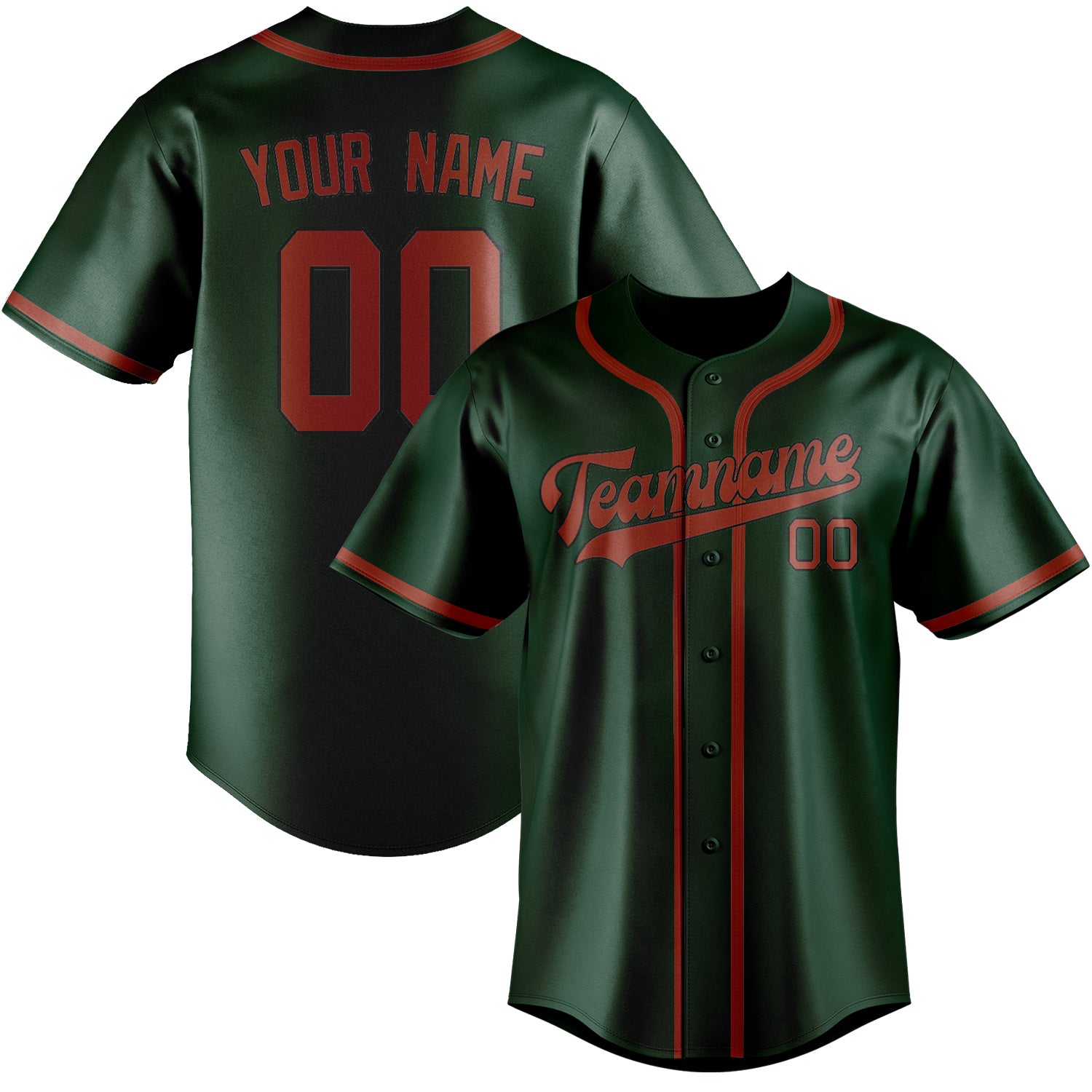 Custom Green Coral Red Baseball Jersey