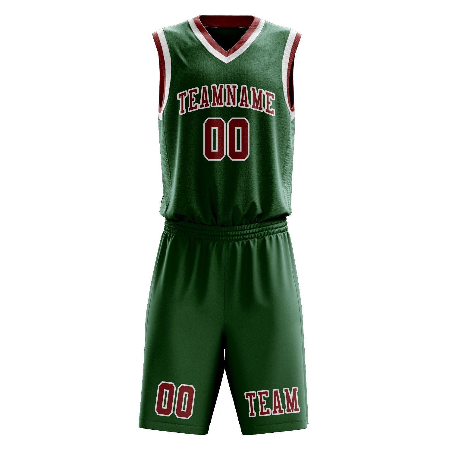 Custom Green Coral Red Basketball Set