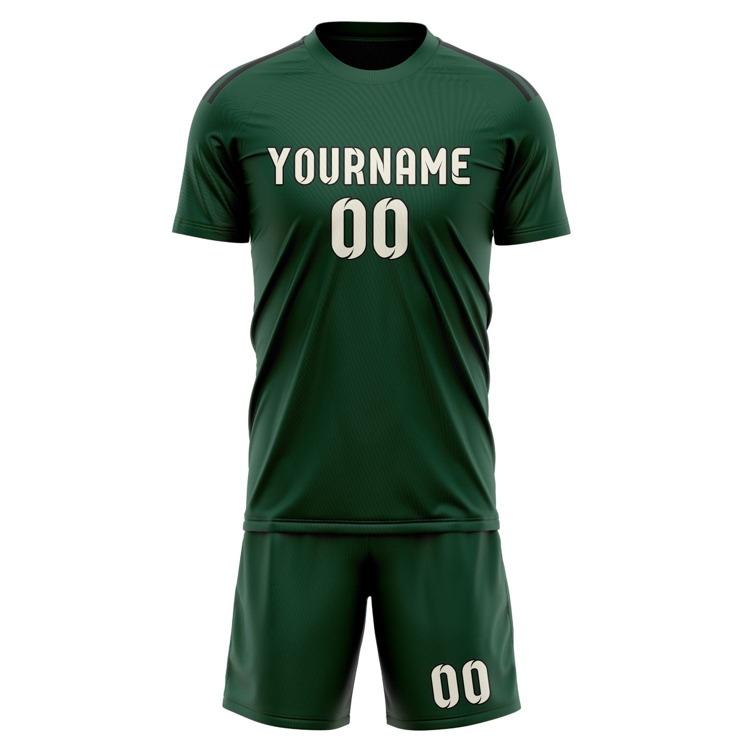 Custom Green Cream Soccer Set