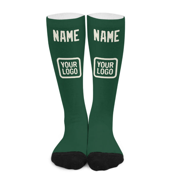 Custom Green Cream Knee-High Sock
