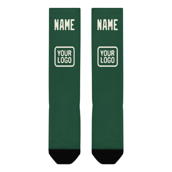 Custom Green Cream Knee-High Sock