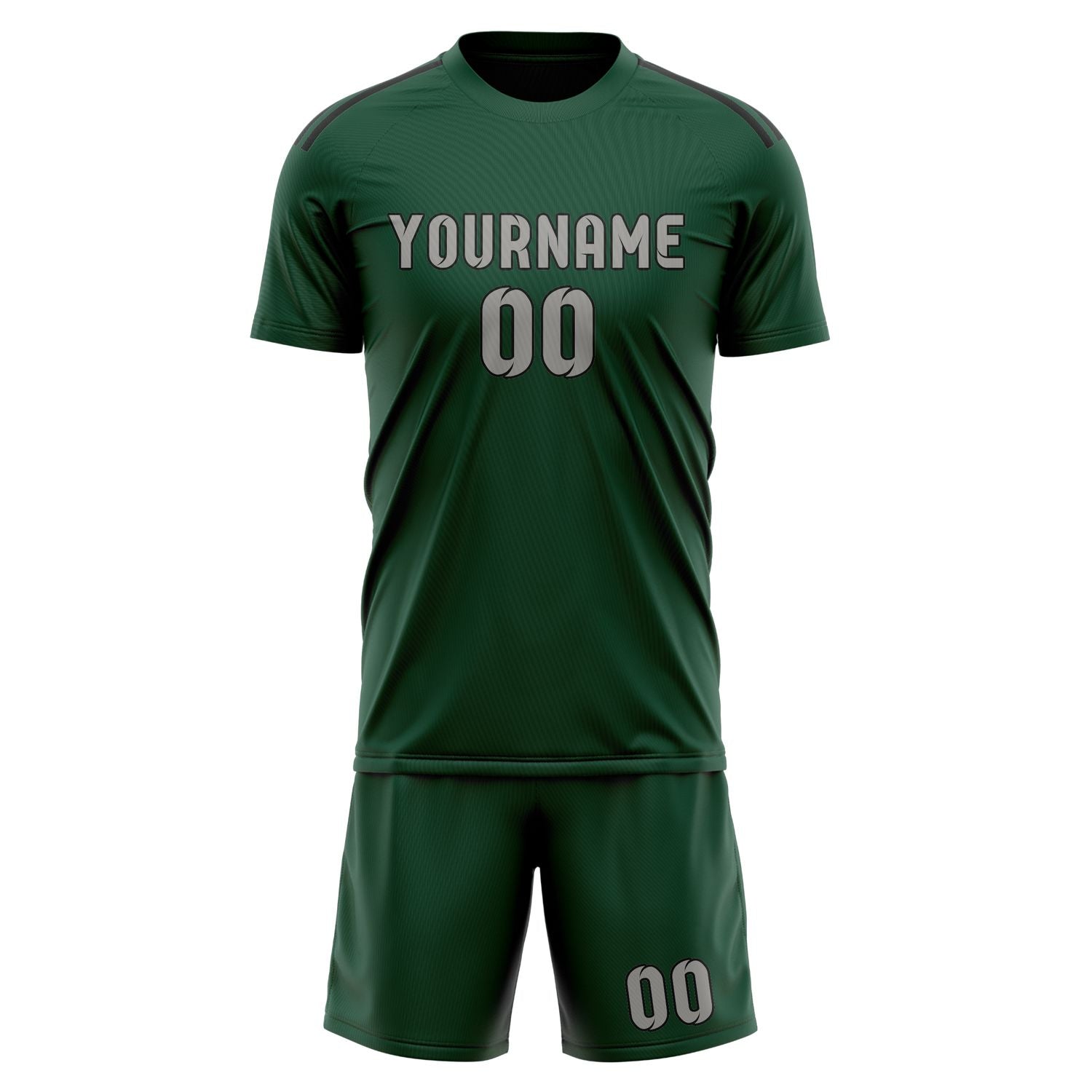 Custom Green Gray Soccer Set