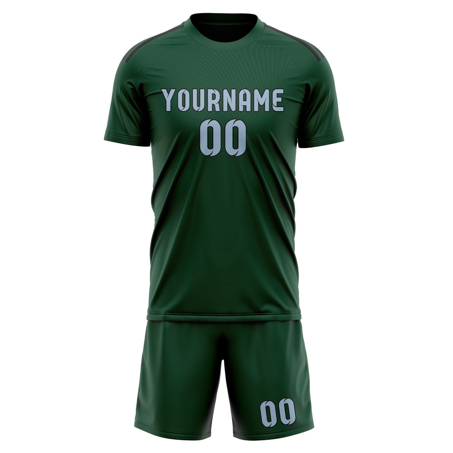 Custom Green Light Blue Soccer Set