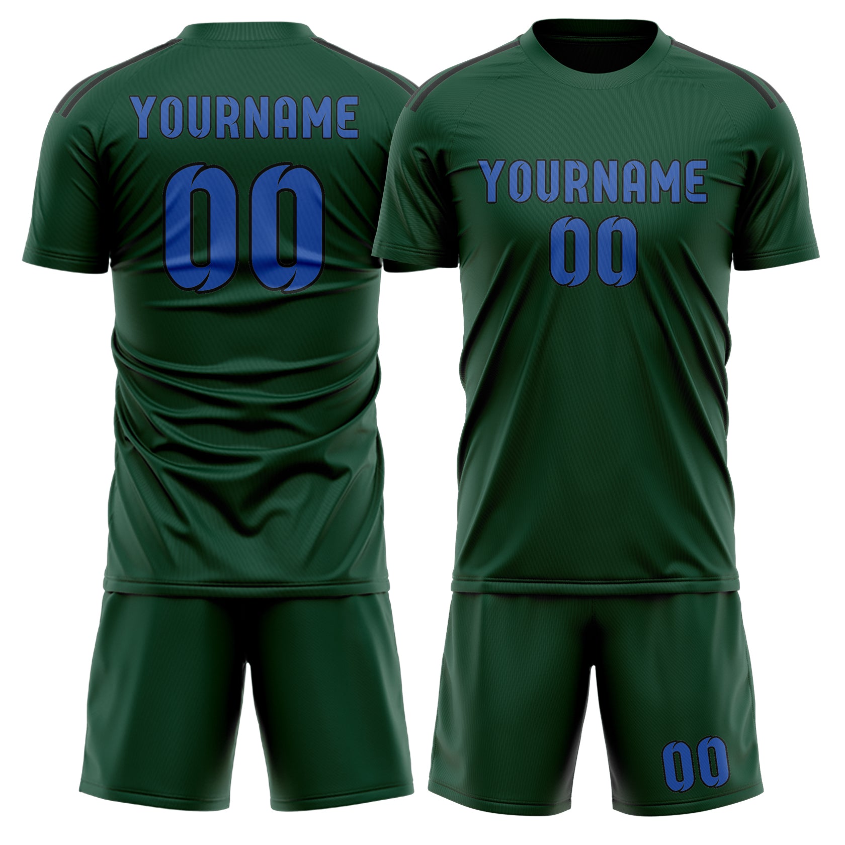 Custom Green Sky Blue Soccer Set