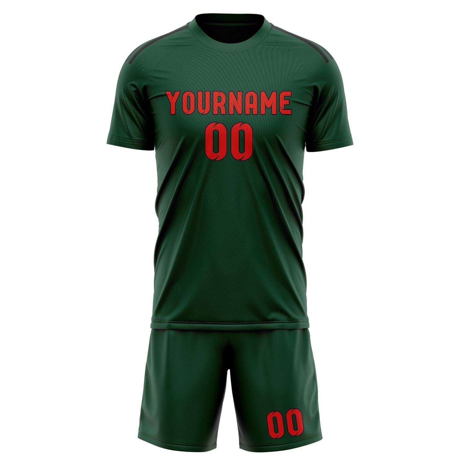 Custom Green Orange Red Soccer Set