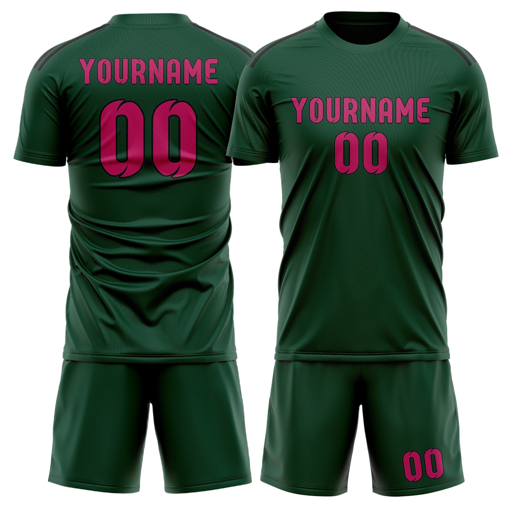 Custom Green Pink Soccer Set