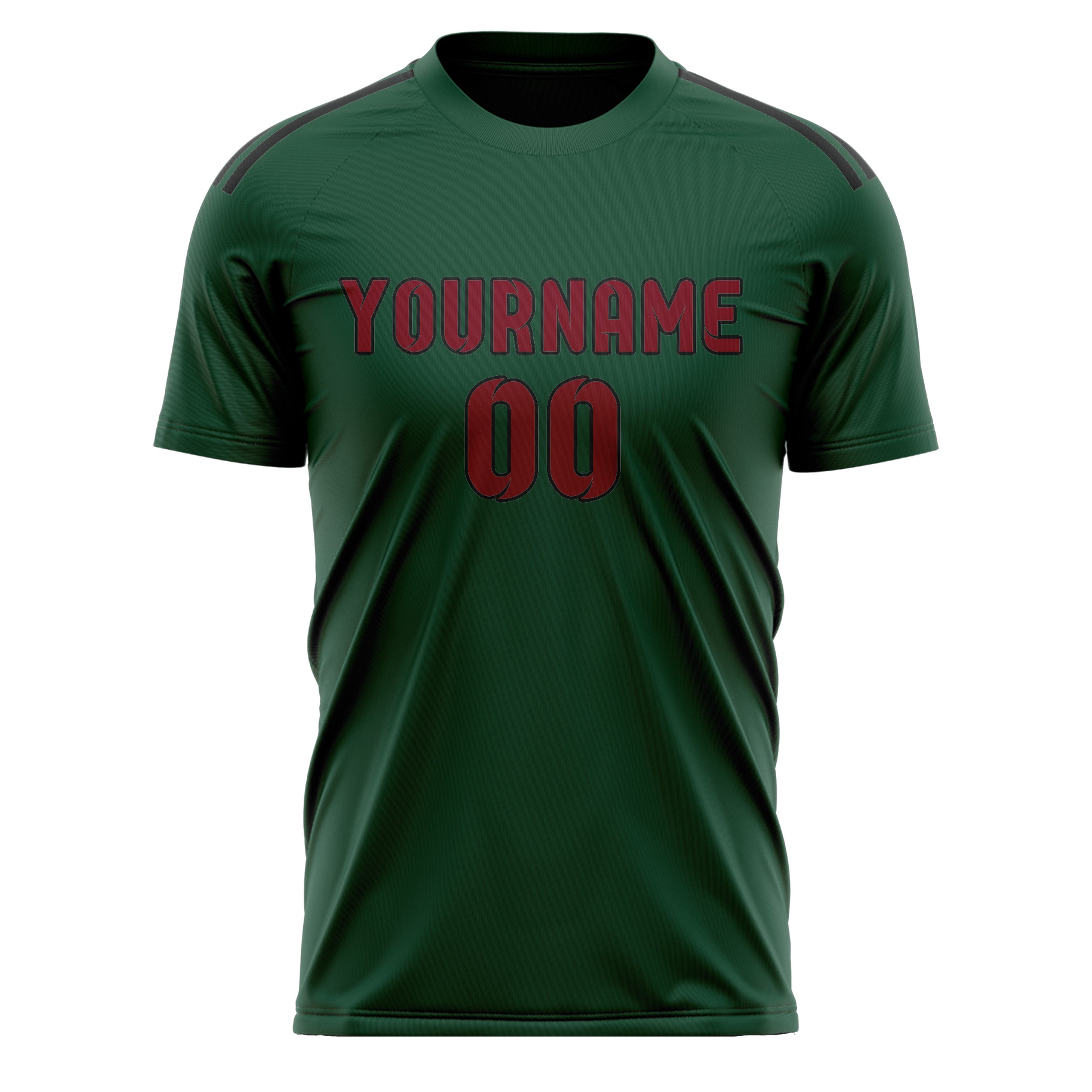 Custom Green Crimson Red Soccer Jersey