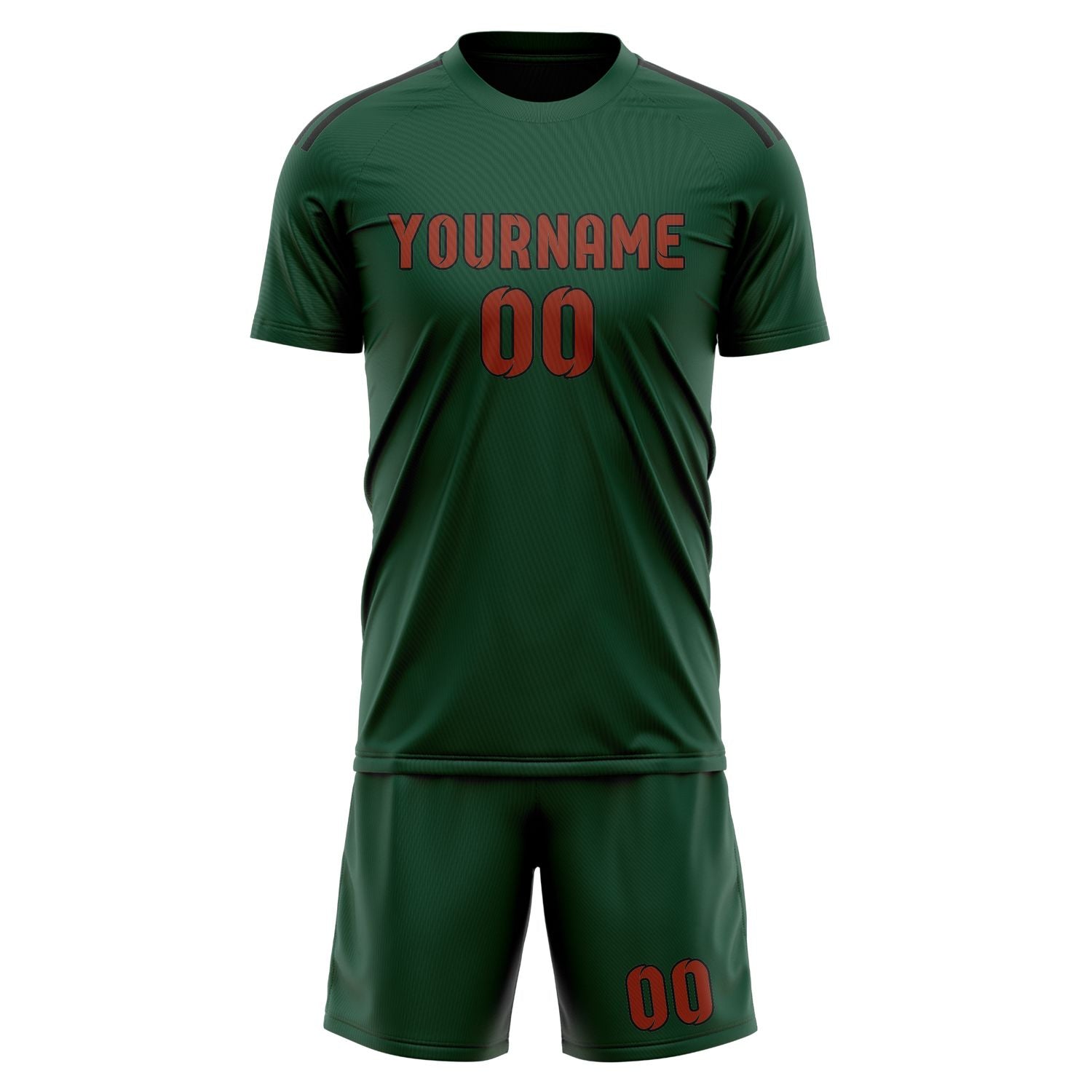Custom Green Coral Red Soccer Set