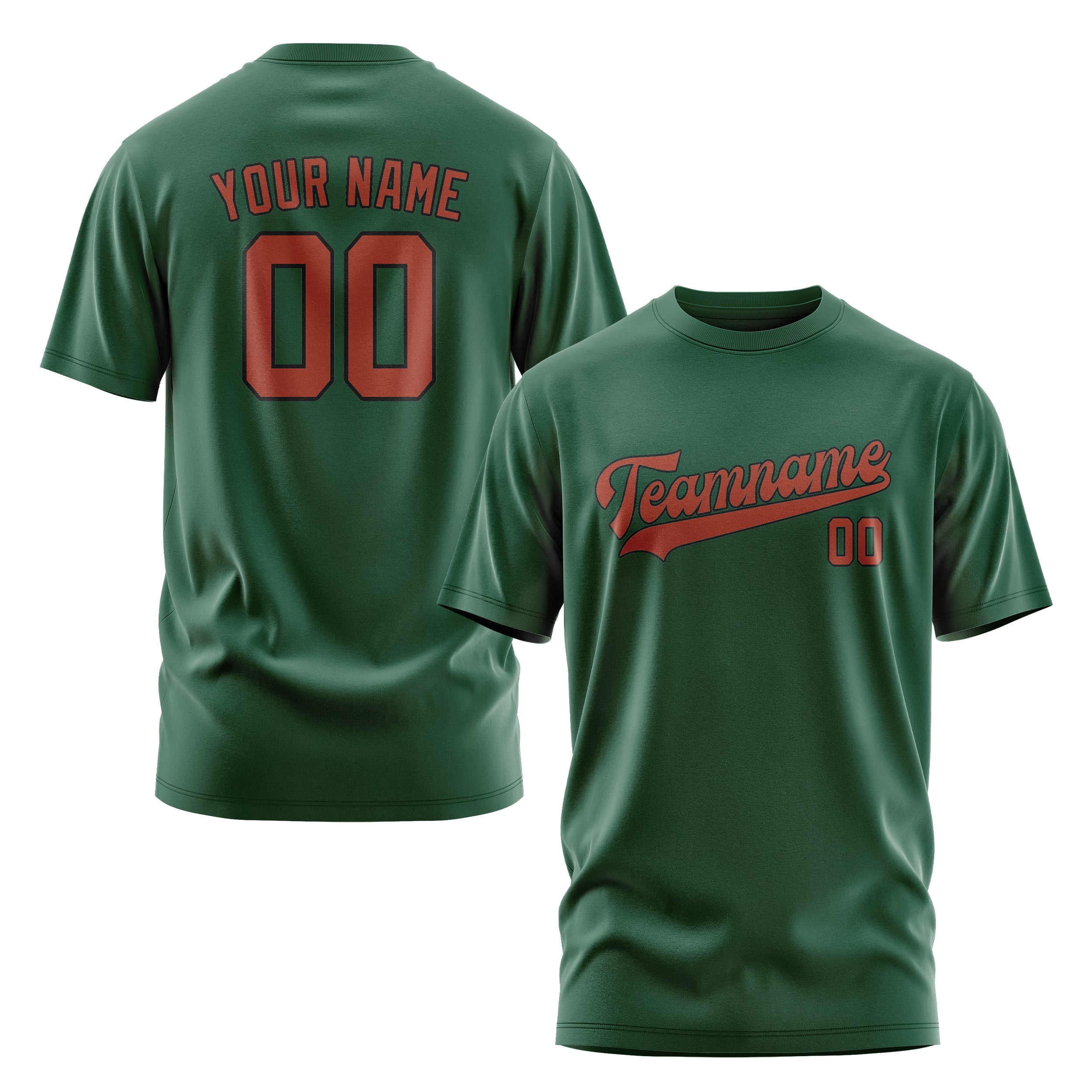 Custom Green Coral Red T-Shirt