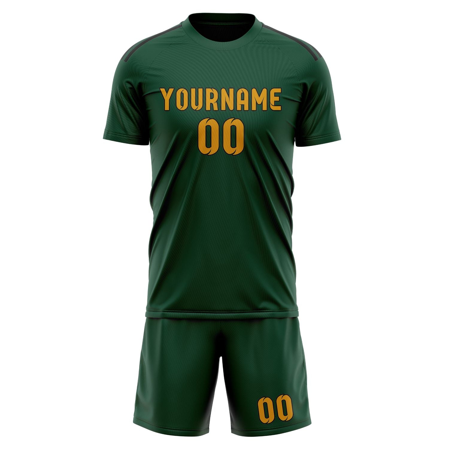 Custom Green Yellow Soccer Set