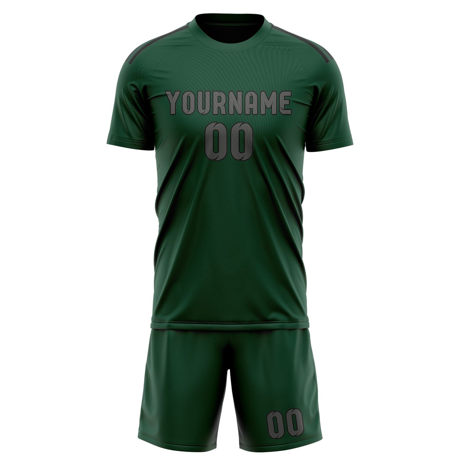 Custom Green Dark Grey Soccer Set