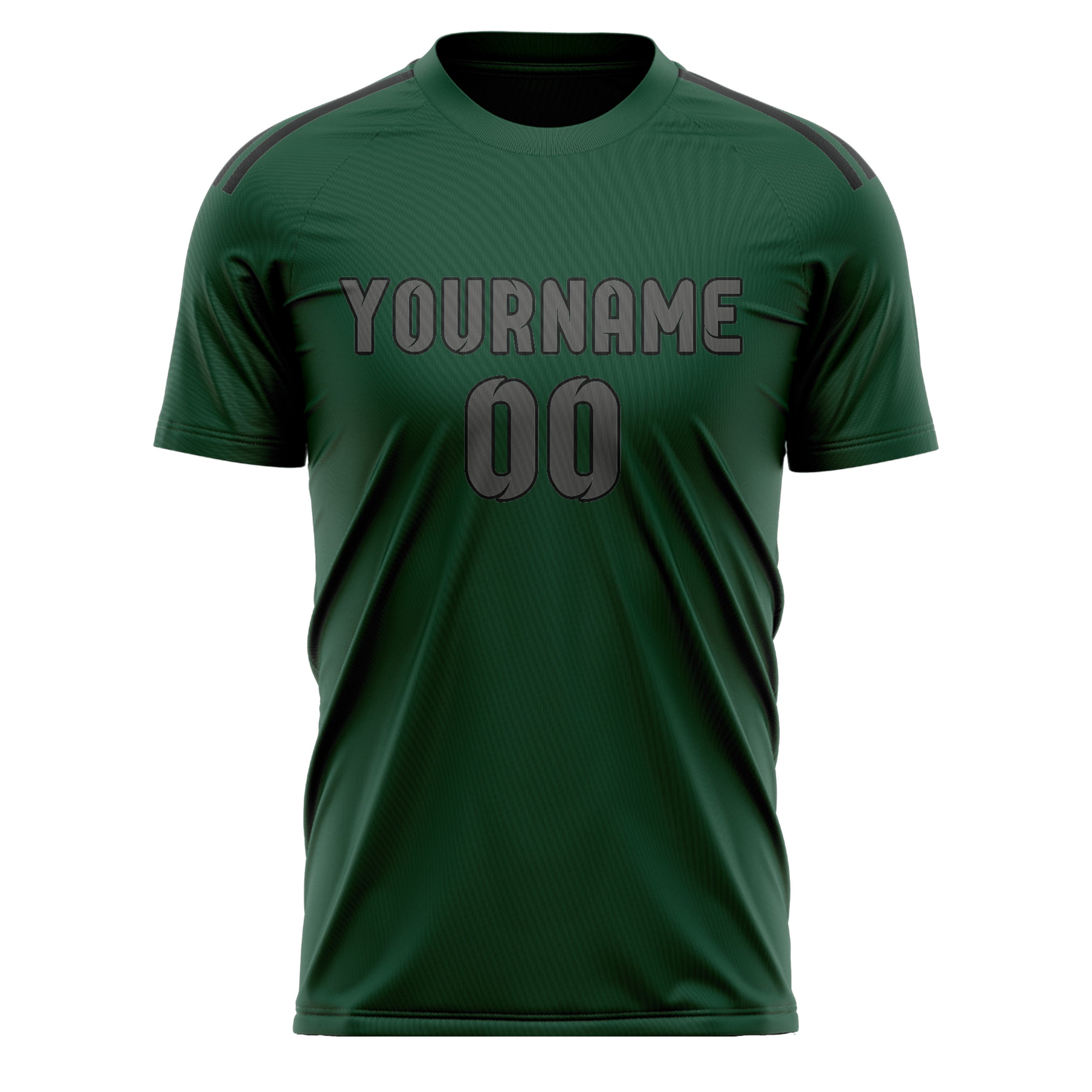 Custom Green Dark Grey Soccer Jersey