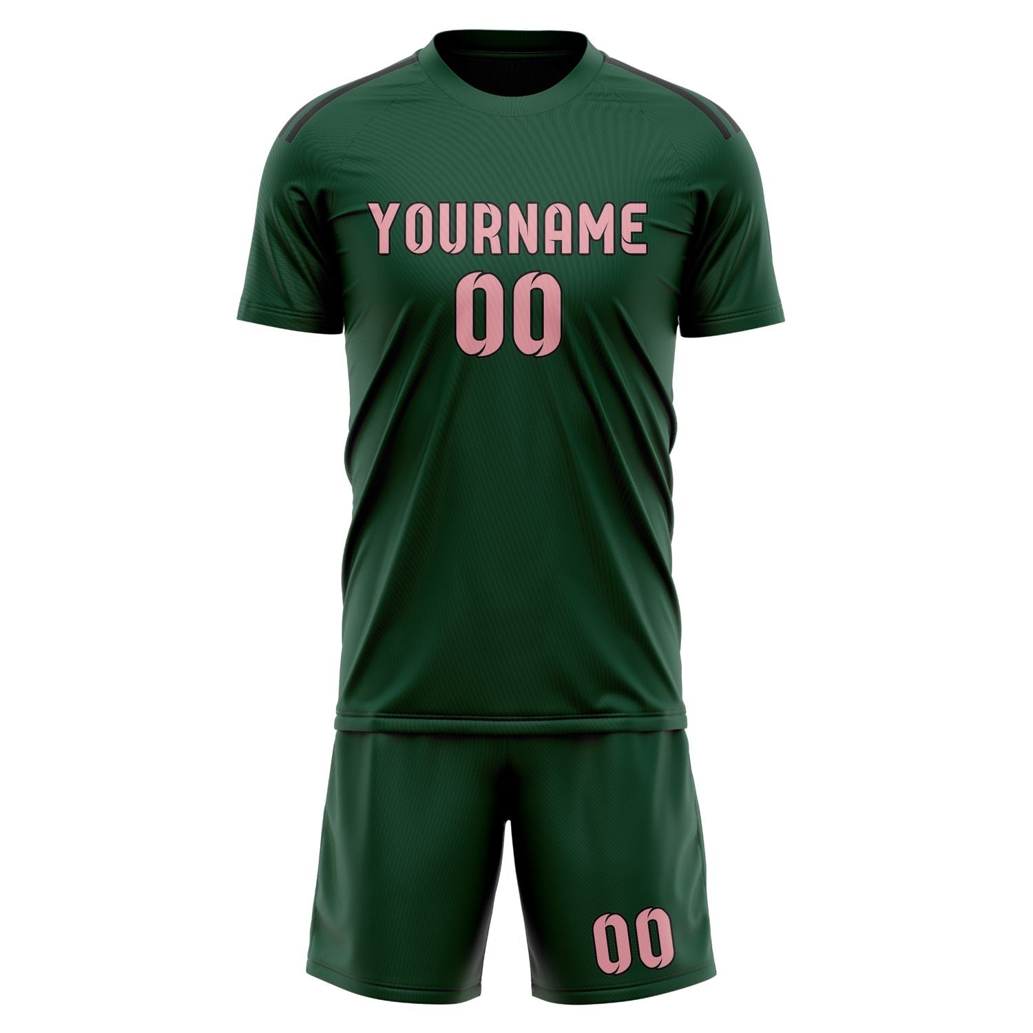 Custom Green Light Pink Soccer Set