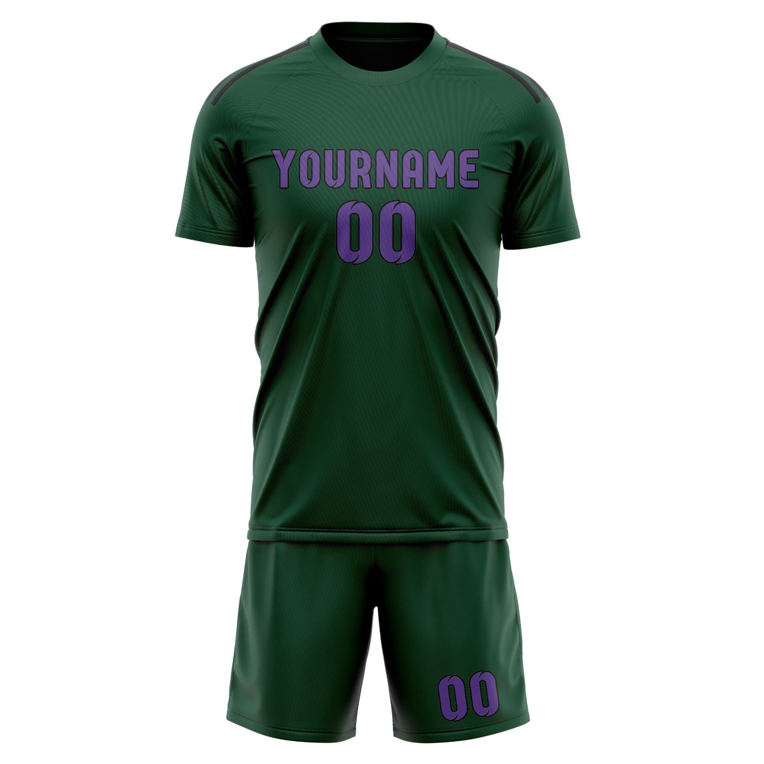 Custom Green Light Purple Soccer Set