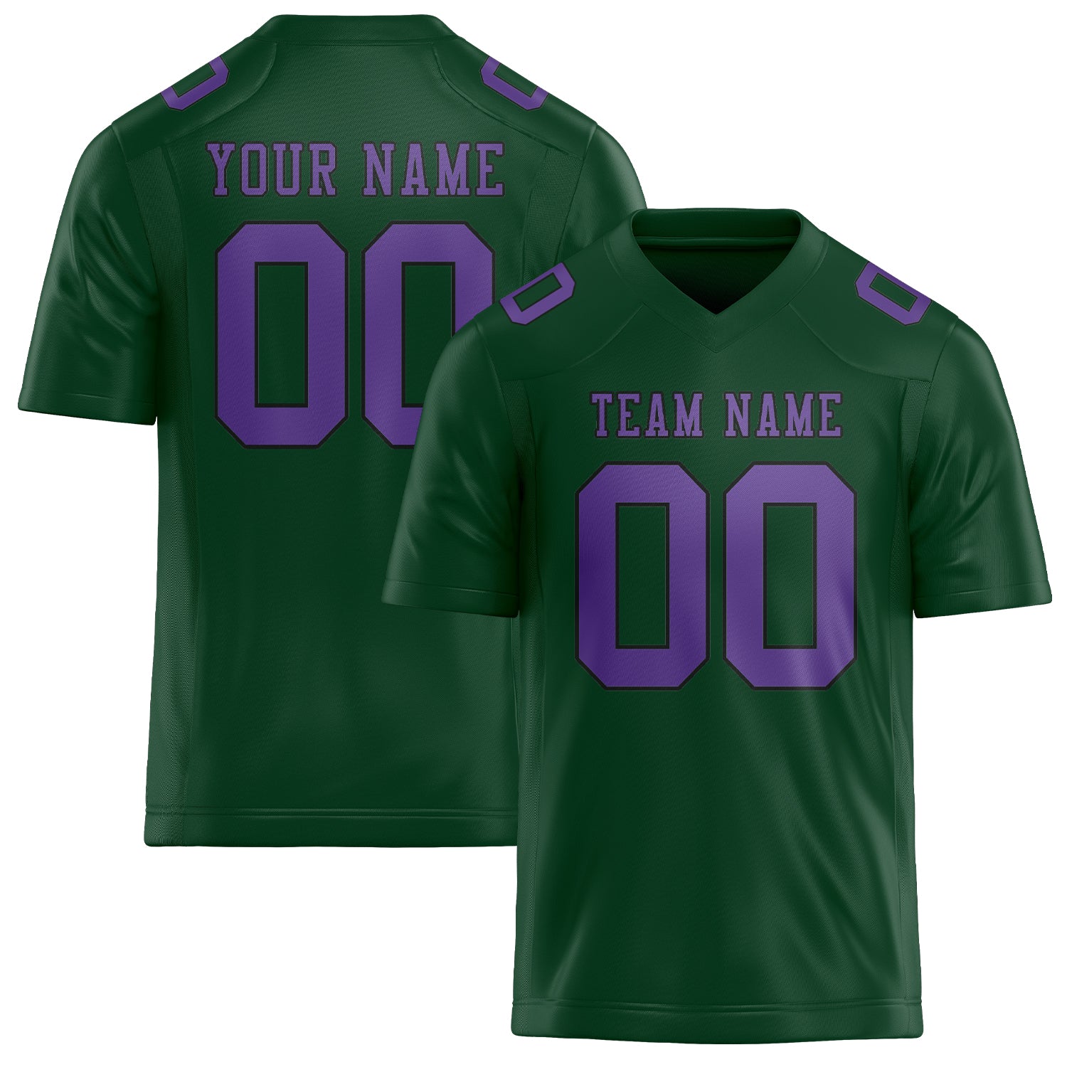 Custom Green Light Purple Football Jersey