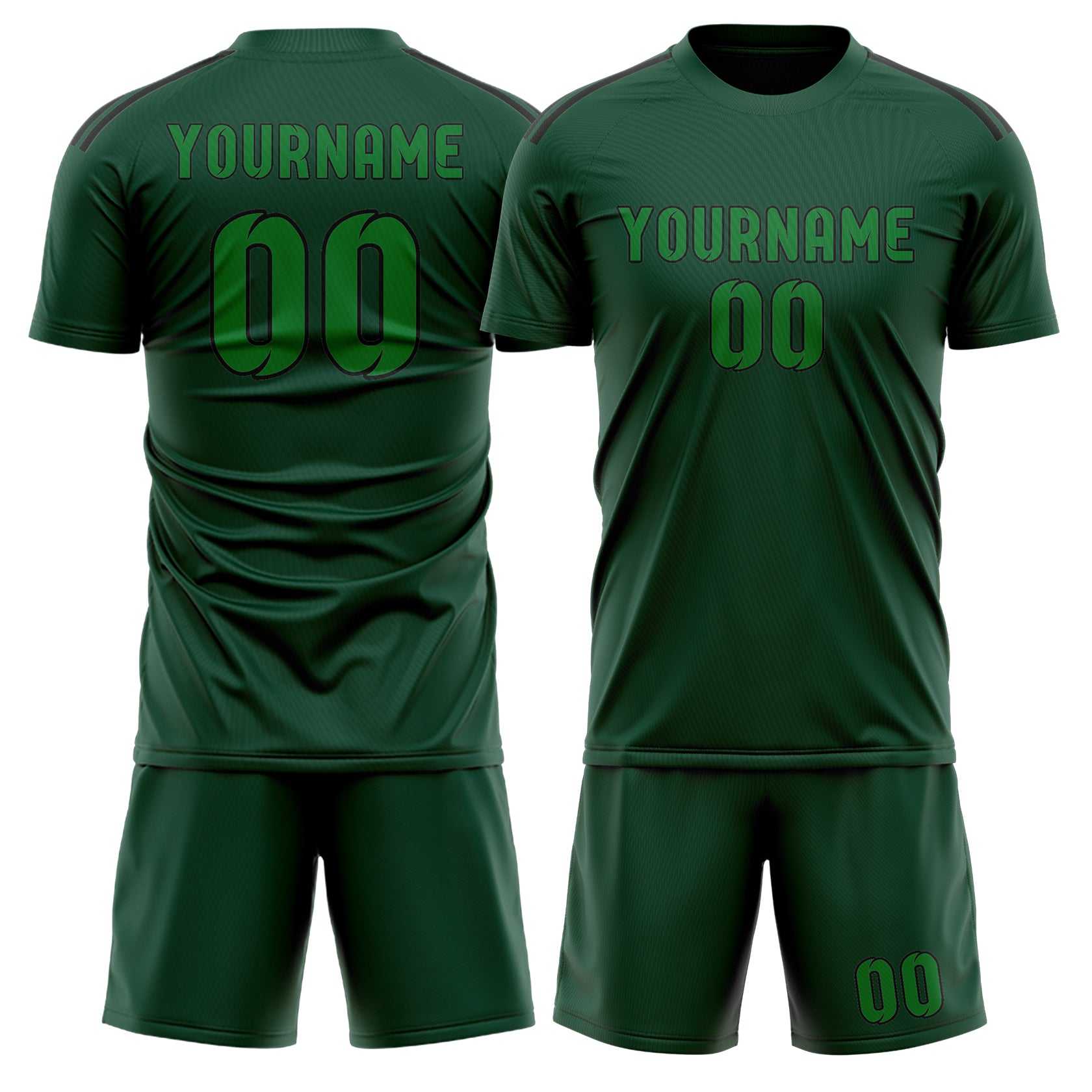 Custom Green Emerald Green Soccer Set