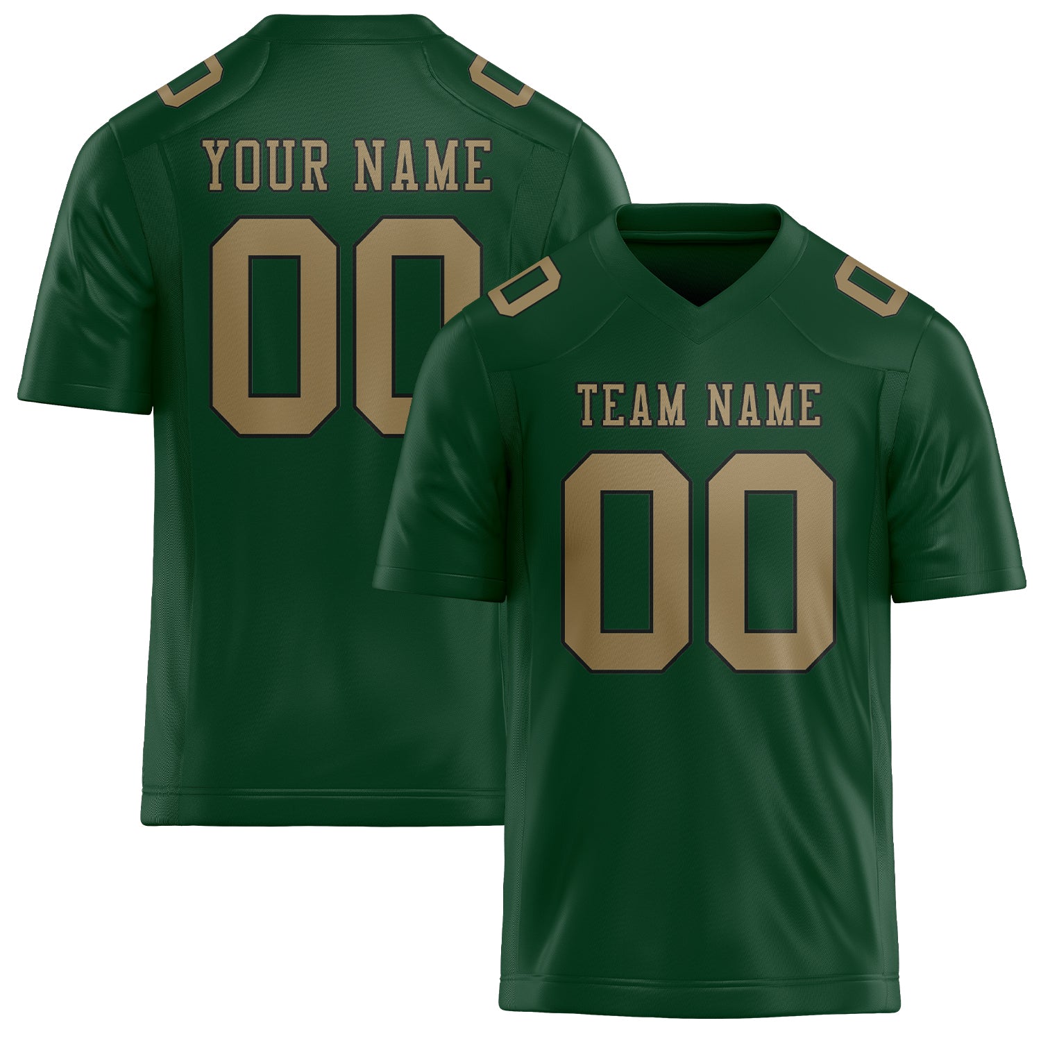 Custom Green Light Khaki Football Jersey