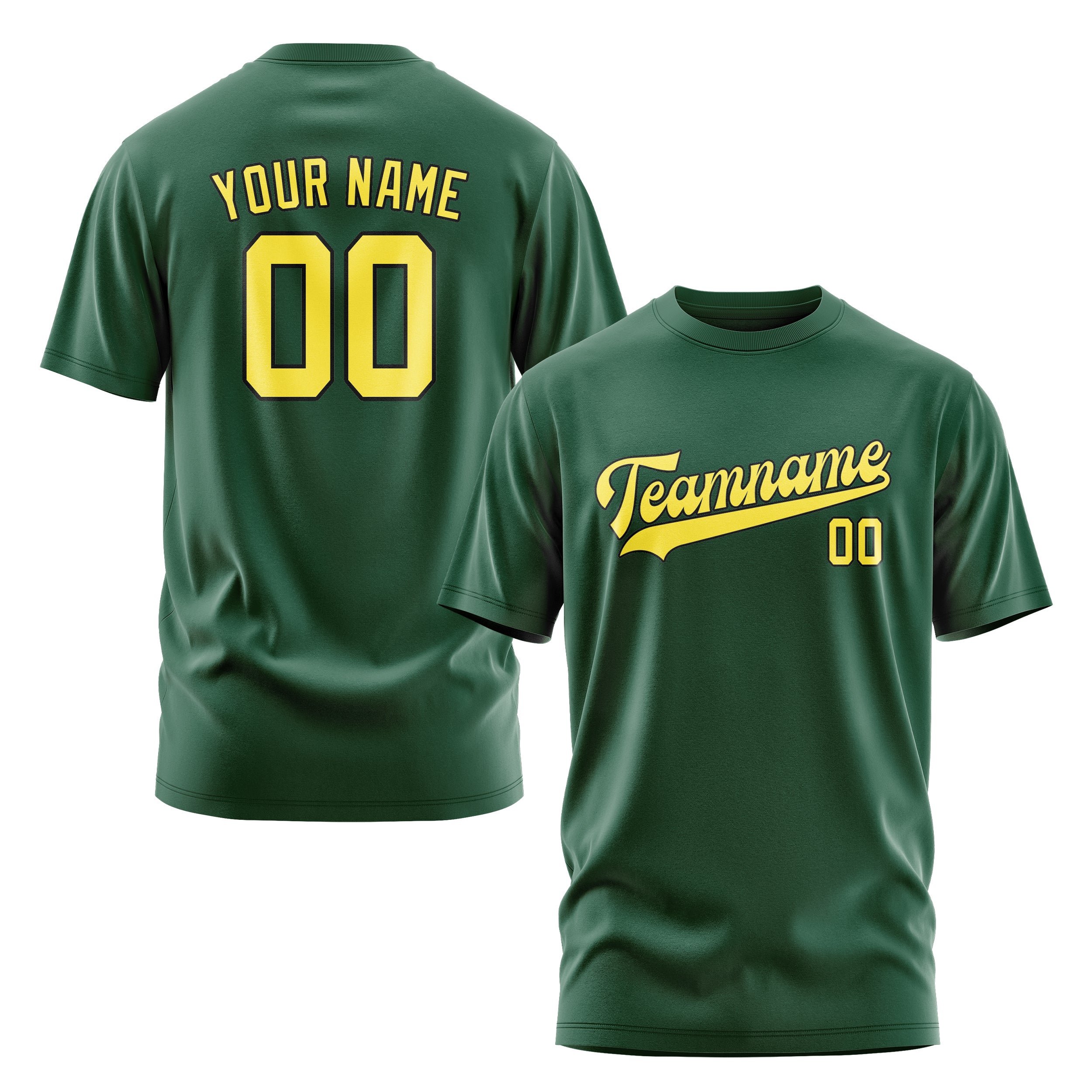 Custom Green Light Yellow T-Shirt
