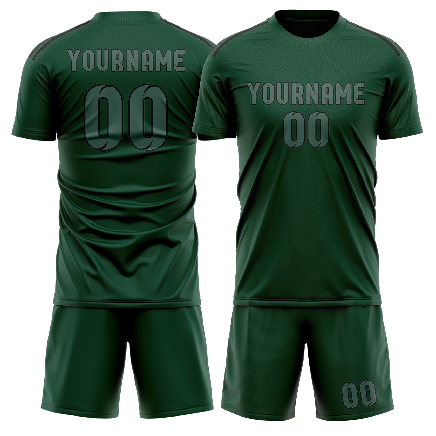 Custom Green Blue Green Soccer Set