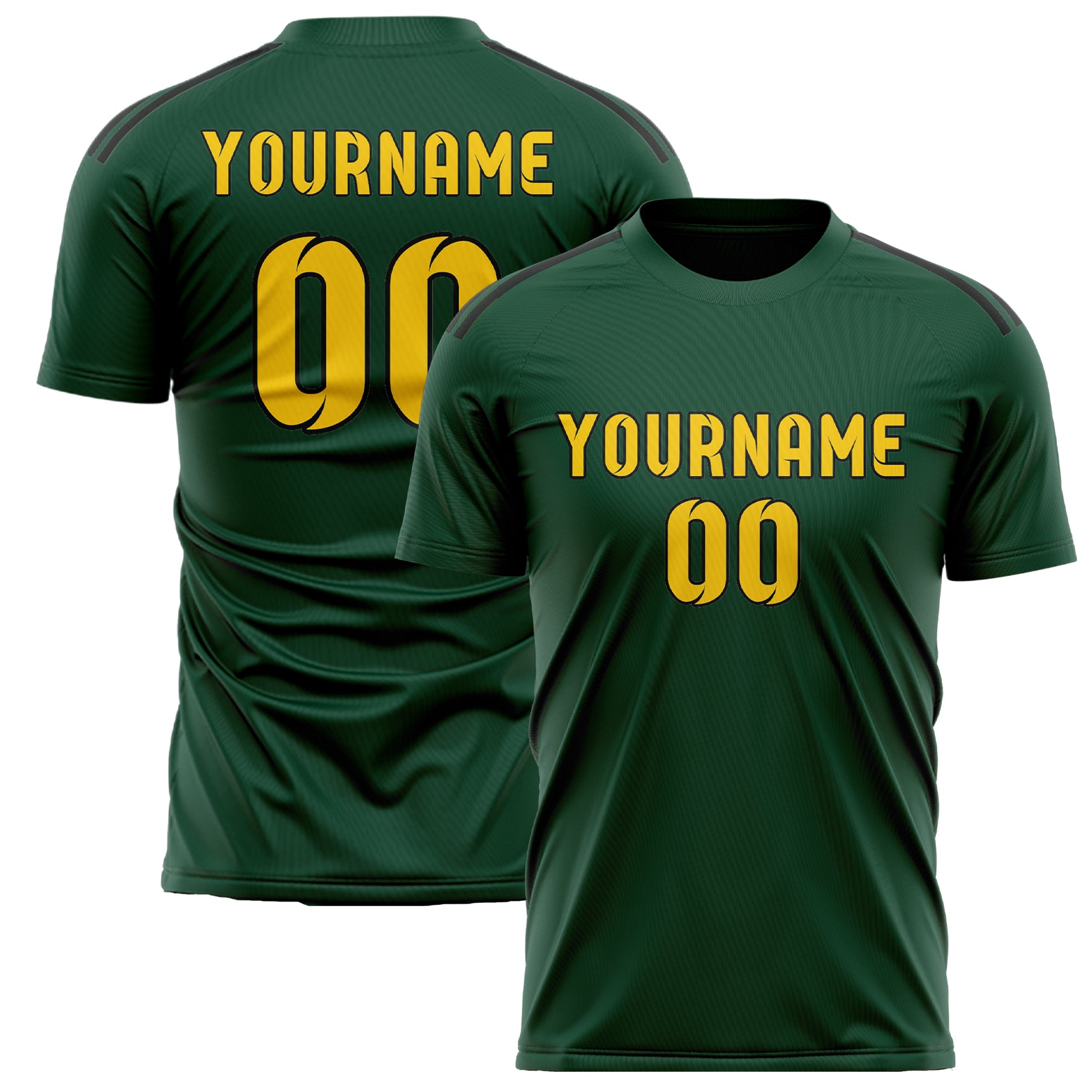 Custom Green Gold Soccer Jersey