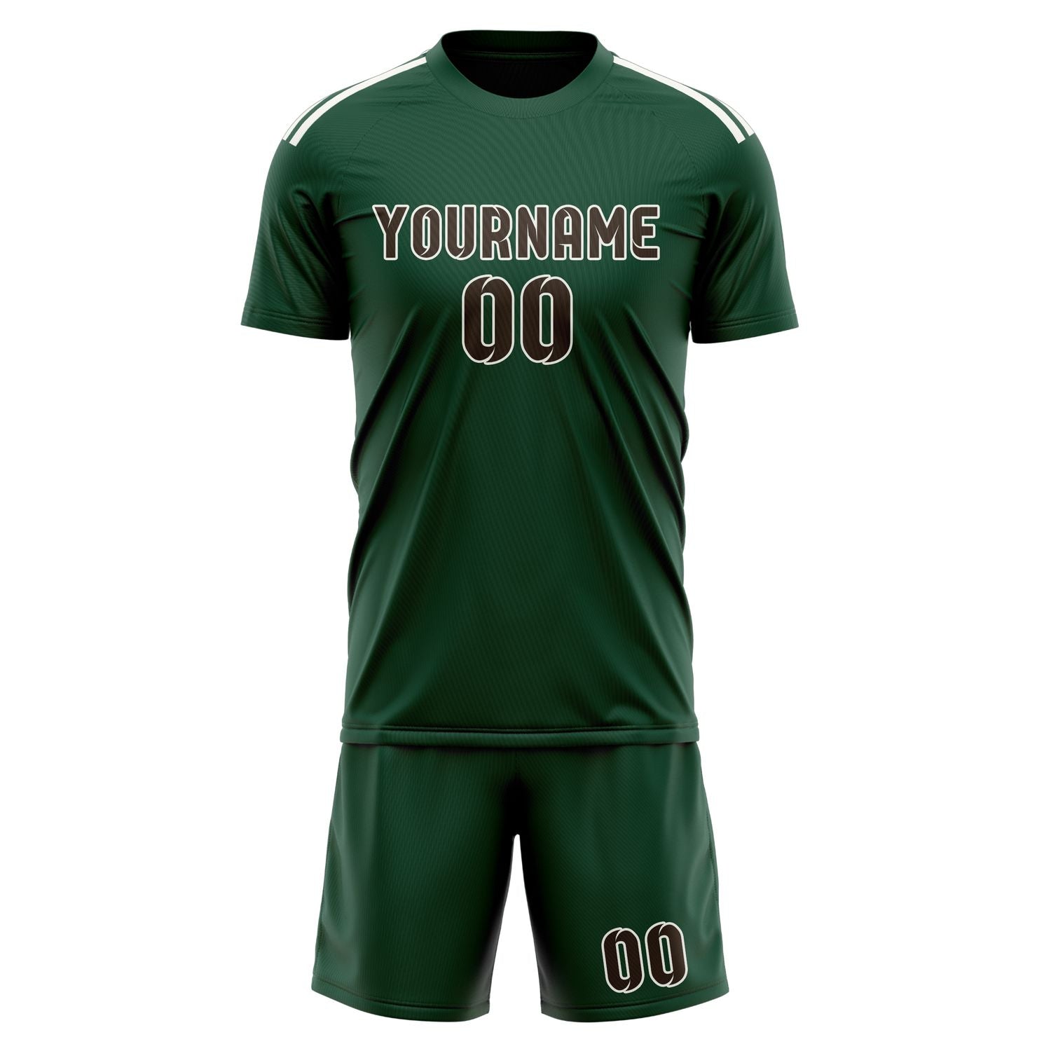 Custom Green Brown Soccer Set