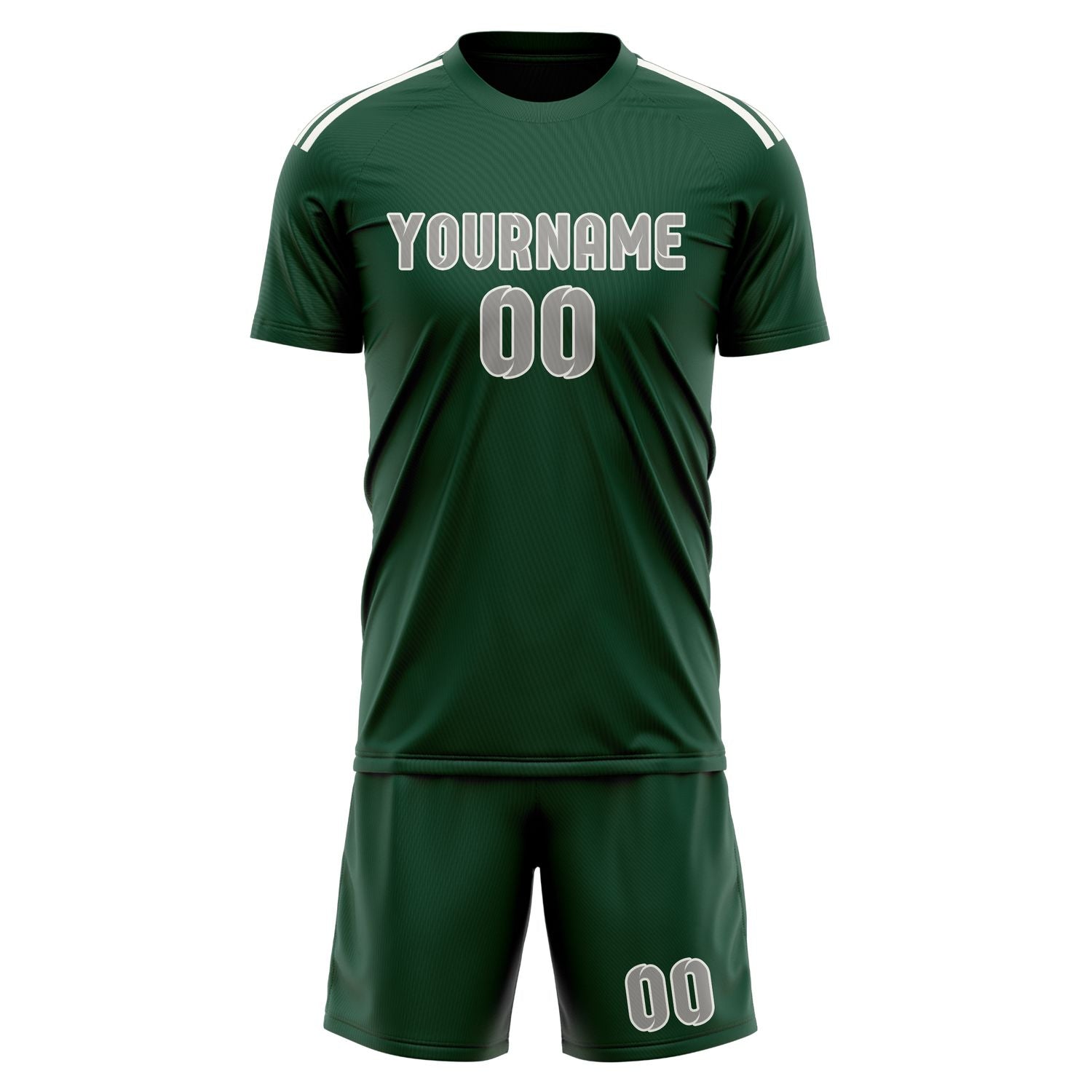 Custom Green Gray Soccer Set